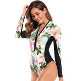 2025 New Swimsuit Women's Sense Sports Long-Sleeved Printed Surf