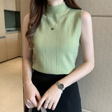 Zingj New Summer Bottom Sweater Xia Slim, Thin Sweater, Sleeveless Knitted Sweater, Put On A