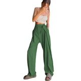 Loose Draggle-tail Trousers Straight High Waist