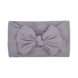 New Cotton Solid Baby Headband For Cute Girls Kid Wide Bow Knot Turban Elastic Hairbands Handmade Headwear Hair
