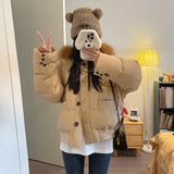 Super Good-Looking Down Cotton Clothes Female Short Style 2024 New Winter Design Sense Add Thick Korean Loose Cotton-Padded Jacket Coat-Outfit