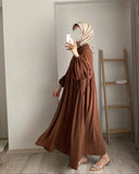 And Autumn New Muslim Women's Clothing Pure Color Elegant Fashion Loose-Fitting