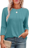 2025 New Fashion Casual Roll Collar Seven-Sleeve Top Bottom