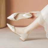 Sense Of Single Shoes Women 2025 Summer New Pointed Shallow Thick And Tired Mary Rare