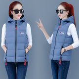 Autumn And Winter 2023 Women's Cotton Vest Loose And Thick Cotton Clothing Vest New Down Cotton Hooded Fashion Women's Horse Clip Coat-Outfit