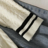 White Kawaii Sweater Women Autumn Winter Preppy Cute Oversized Knitted Sailor Collar Sweet Soft Girl Pullover Jumper