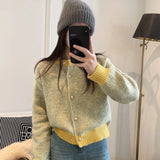 High-Grade Feeling Color Soft Round Collar Long-Sleeved Sweater 2024 Spring Style New Retro Lazy