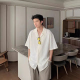 Men's Cuban-Collared Shirt Short-Sleeved Shirt 2025 New Summer Loose Fashion