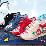 Zingj Shoes / Velvet Travel Canvas Embroidered Cloth Shoes Women's Casual Shoes High Heel Sports