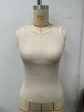 Zingj Knit Vest Female 2024 Summer New Solid Color Slim Inner Matching Top-Outfit