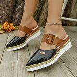 Bleed-Up Head Behind The Empty Sandals Slope And Light Hemp Rope Clasp Women's Shoes Thick-Soled Cool