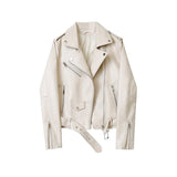 2022 Spring Autumn Pu Faux Leather Jacket Women Purple Zipper Slim Short Biker Jackets Coat Female Outwear Veste Femme