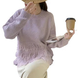 Zingj Autumn Winter Gentle Department Wear A Sweater New Lazy Wind Soft Waxy Tassel Knit Sweater Female-Outfit