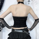 Summer 2024 New Sexy Hot Girl Vest Dark Wind Personality Hole Fabric Hanging Around The