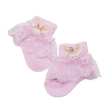 Pair Baby Girl Cute Socks Cotton Lace Bow Floral Print Socks Princess Party Toddler Children