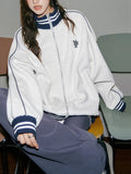 Zingj Standing Collar Baseball Uniform Spring And Autumn Coat Female Retro Hoodie Casual Loose Versatile Lazy Jacket