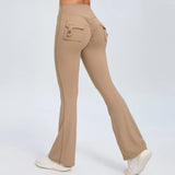 Zingj Peach Lift Hip Yoga Bell Pants Fitness Exercise Wide Leg Micro Pants High Waist Quick Dry-Outfit