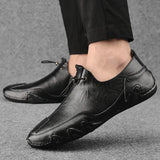 Zingj New Spring Men's Casual Shoes Korean Version Breathable Daily Octopus Fish Bean Shoes Men's Leather Shoes
