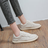Zingj Wind Board Shoes Women 2024 Spring And Autumn New Soft Bottom Women's Shoes Lace Up Small White Shoes Women Fashion Light Casual Shoes Women-Outfit