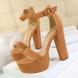 Zingj Thick Heel Super Skinny High Heels Sexy Nightclub Women's Shoes Waterproof Table Open Toe