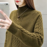 Sweater Women Hot Loose Turtleneck Long Sleeve Knitting Jumper Autumn Thick Warm Casual Ladies Sweaters