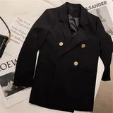 Zingj Spring And Autumn Outfit Fried Street Loose Leisure Versatile Autumn Suit Jacket Female Korean Black Suit