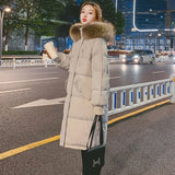 jacket women long coat down cotton coat quilted female fur hooded acolchado abrigos parka jacket basic jacket coat