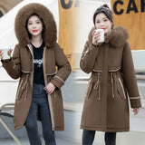 Send To Overcome The 2024 New Female Winter Down Cotton-Padded Jacket Waist And Thick Large Size Liner Can Be Dismantled Cotton-Padded Jacket Coat-Outfit