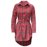 Spot 2025 Autumn And Winter New Women's Fashion Temperament Lapel Long Sleeves In The Long Plaid