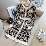 Women Knitted Dress Long Sleeve Single-Breasted Sweater Dresses Casual Bottoming Simple Office Female Pencil