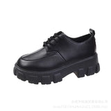 Zingj Size 2023 New British Style Lace-Up Single Shoe Platform Heighten Small Leather Shoes Women Retro Loafers Women-Outfit