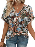 New Women's Dress Casual Round Neck Striped Multi-Color Short-Sleeved Overseas Hot T-Singing