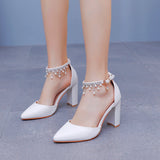 Cm Thick Heel Sandals Beaded Sous-Suded Women's Shoes Spring Women's Shoes Light-Mouthed Fashion Thick Heel