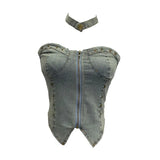 Vintage Babes Cowboy Breast Sling Sling Vest Sexy Sleeveless Hanging Neck Sleeveless Topie Girl