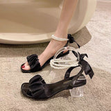 Evening Wind Niche Pearl High-Heeled Sandals Women's Summer 2025 New Middle And Fairy Wind Super Hot