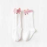 Pair 0 to 24M Cute Fox Baby Sock Non Slip With Grips Cotton Long Socks For Infant Girls Boys Newborn Knee High Socks