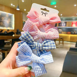 Pcs/set Cotton Dot Printed Hair Clips For Cute Girls Plaid Bowknots Boutique Barrettes Kids Hair Accessories Hairpins 2020