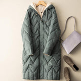2024 Autumn Winter Korean Version Loose Down Jacket Women's Korean Version Hooded Loose Coat In The Thick Knit Cap White Duck Down-Outfit