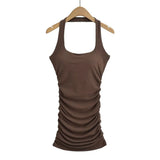 Zingj Trendy Women's Wear In Summer, The New Fashionable Spicy Girls' Tight Hip Skirt Shows Figure, Hanging Neck Dress And Short