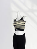 Zingj Quality Version Of U-Neck Striped Sling Vest New Summer Wear Female Short Sleeveless Waist Short Hot Girl