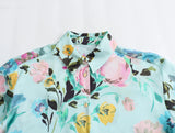 Spring Floral Printed Satin Shirt