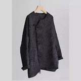 Early Autumn New High-Level Feeling Super Good-Looking Chinese Style Buckle Blouse French Style Fragrant Style Black Coat
