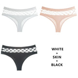 3Pcs/Lot Hollow Out Lingerie Seamless Sexy Panties Women Elasticity Underwear Temptation Middle-waist G String