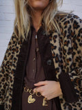Women's Fashion New Leopard Print Loose Jacket Lamb Wool