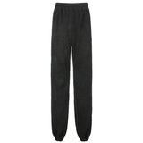 Black Casual Corduroy High Waist Harem Pants Women Autumn Skinny Pocket Trousers Ladies Fashion Streetwear