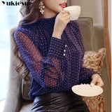 woman top blusa mujer lace chiffon blouse women shirt long sleeve womens tops and blouses ladies plus