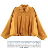 Women's 2025 New Bat Sleeve Loose-Fitting Velvet Bomber Jacket