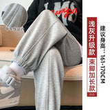 Zingj Grey Sports Pants Women's Fall Foot 2024 New Little Harlan Casual Pants Fall Thin-Outfit