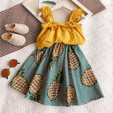 Lace Dress Flower Design Princess Dress Sleeveless Party Ball Gown Mesh Tutu Dress for Girls 3-8Ys Casual Clothing