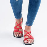 Zingj Size Summer Beach Sandals Women Clip Toe Rope Knot Flat Slippers Women- Outfit